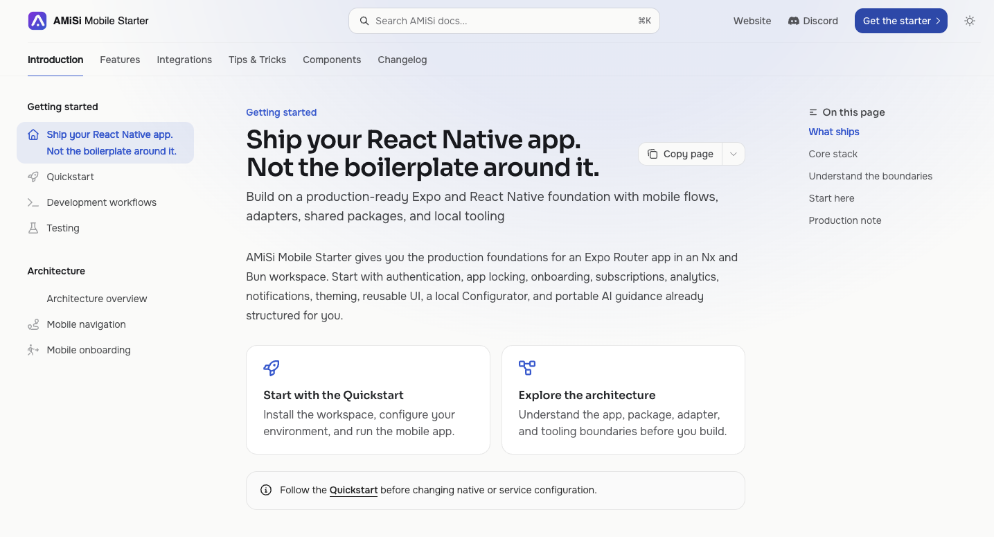 AMiSi Mobile Starter product documentation